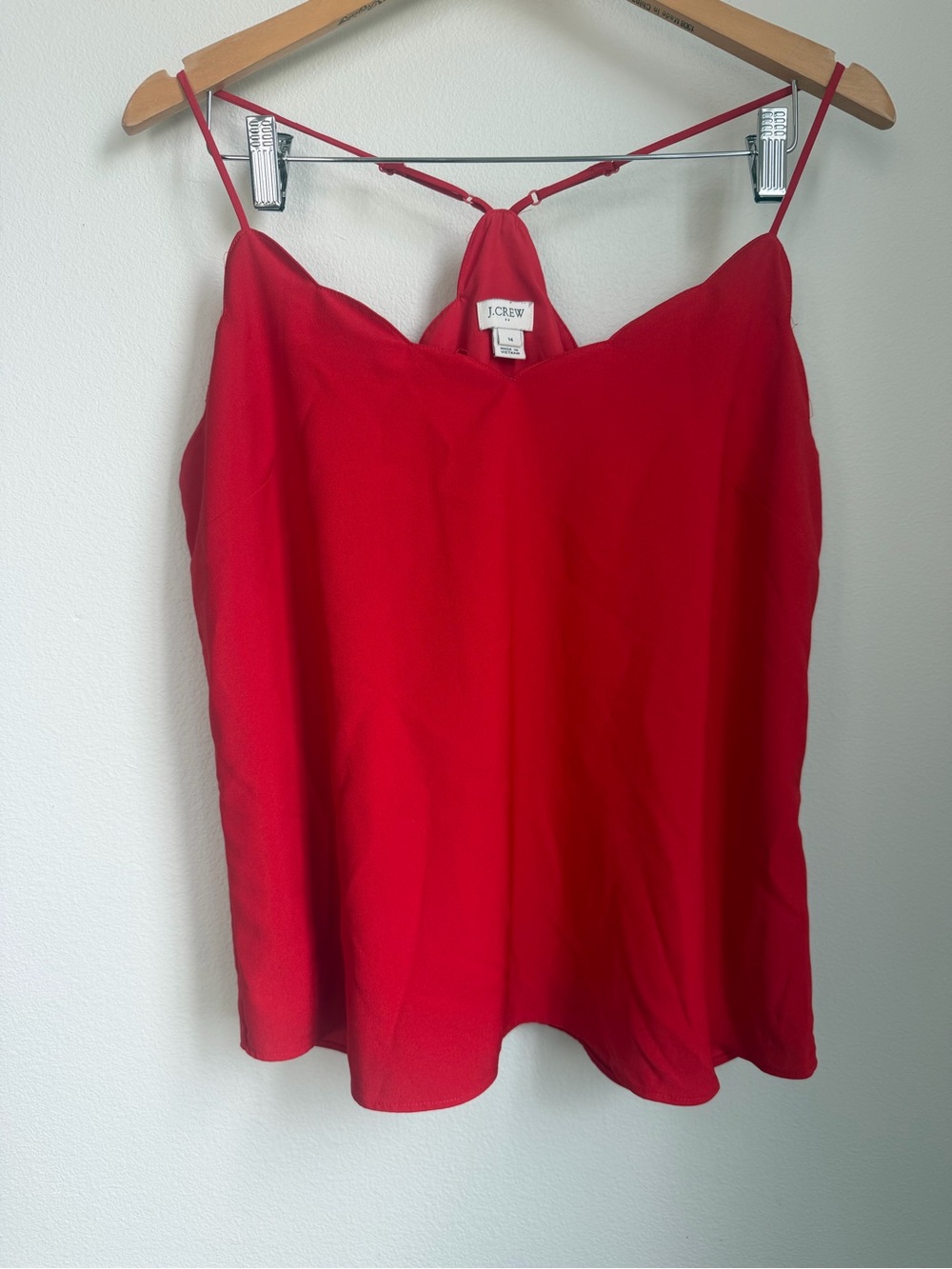 J. Crew Vibrant Red Spaghetti Strap Cami